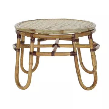 Kisasztal rattan, bambusz 60x60x42 cm natúr
