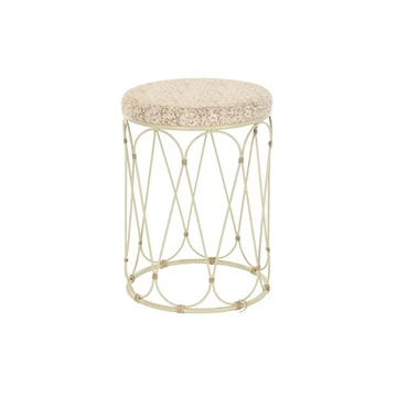 Kisasztal rattan, fém 35x35x49 cm natúr, krém