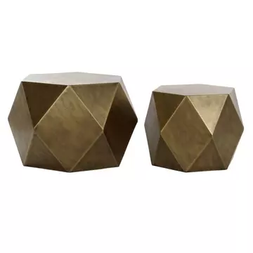 Kisasztal szett fém 68x68x45,5 cm arany S/2