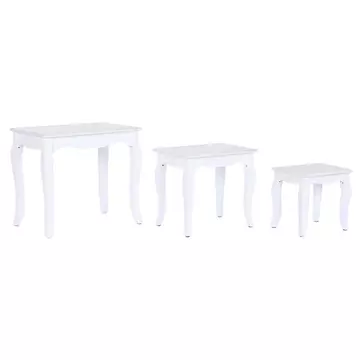 Kisasztal szett mdf, fa 53x35x47 cm fehér S/3
