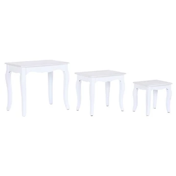 Kisasztal szett mdf, fa 53x35x47 cm fehér S/3