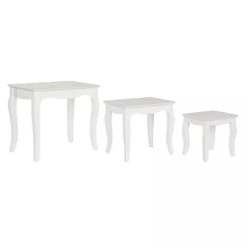 Kisasztal szett mdf, fa 53x35x47 cm világosbarna, fehér S/3