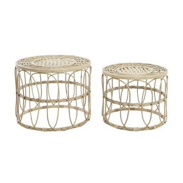 Kisasztal szett rattan 50x50x41,5 cm barna S/2