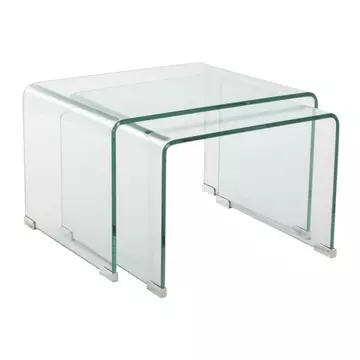 Kisasztal szett üveg 48x45x31,5 cm átlátszó S/2