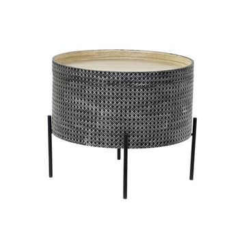 Kisasztal tetővel mdf, fém 45x45x39 cm ezüst, fekete