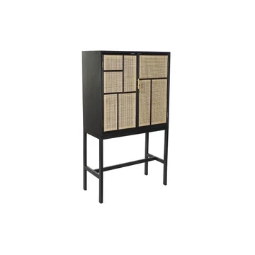 Kisbútor császárfa, mdf, rattan 80x40x145 cm fekete, natúr