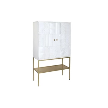 Kisbútor mangófa, fém 91x44x152 cm fehér, arany