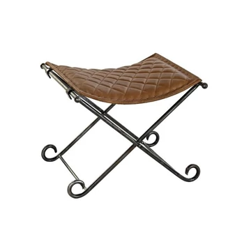 Kispad bőr, fém 53x45x44 cm barna, fekete