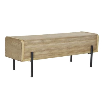 Kispad fa, fém 120x40x43 cm natúr