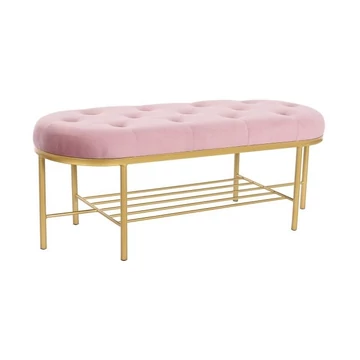 Kispad poliészter, fém 100x35x40 cm pink, arany