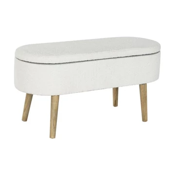 Kispad poliészter, mdf 100x40x48 cm fehér, sötétbarna