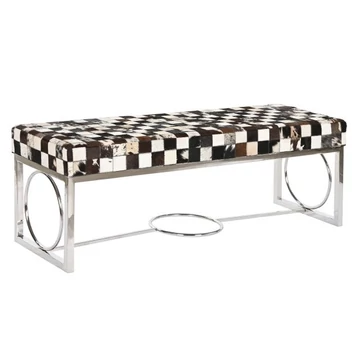 Kispad rombusz bőr, acél 122x41x44 cm színes