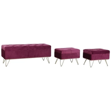 Kispad szett poliészter, fém 110x42x44 cm gesztenye, arany S/3