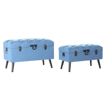 Kispad szett poliészter, fém, mdf 81x41x52 cm sötétkék S/2
