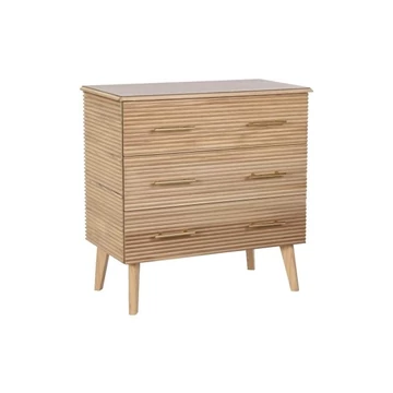 Komód császárfa, mdf 75x40x76 cm világosbarna, arany
