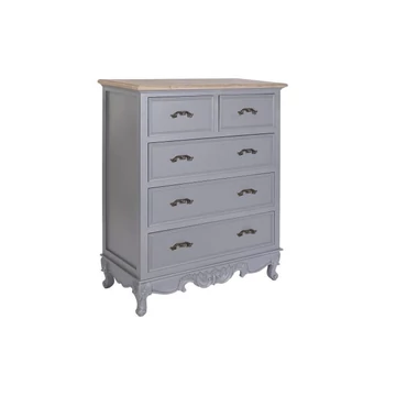 Komód császárfa, mdf 80x40x96 cm szürke, natúr