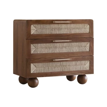 Komód fonott akácfa, rattan 90x45x90 cm színes