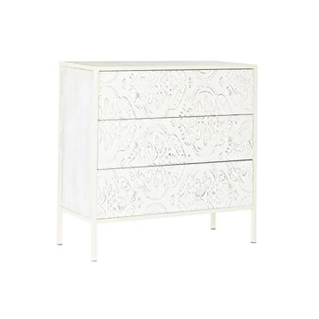 Komód lucfenyő, mdf 80x34x80 cm fehér