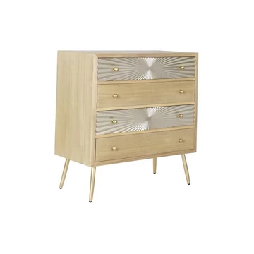Komód mdf, lucfenyő, fém 80x40x87,5 cm natúr, arany