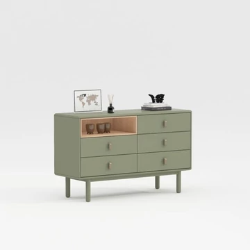 Komód mdf, poliuretán 120x40x75 cm zöld