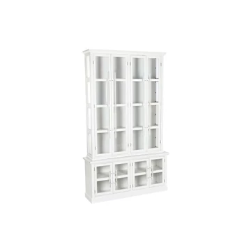 Könyvespolc szett lucfenyő, üveg, fém 127,5x33x212 cm fehér