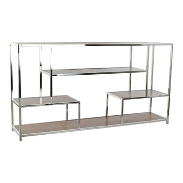 Konzol asztal acél, mdf 190x40x96 cm ezüst