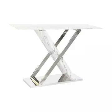 Konzol asztal acél, üveg 120x40x75 cm színes