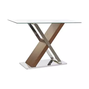 Konzol asztal acél, üveg 120x40x75 cm színes