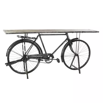 Konzol asztal bicikli fém, mangófa 193x50x90 cm színes