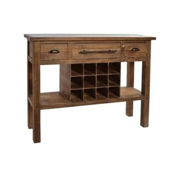 Konzol asztal bortartóval fa 120x35x95 cm színes