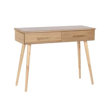Konzol asztal császárfa, mdf 100x40x76 cm világosbarna, arany