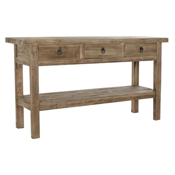 Konzol asztal fa 170x45x90 cm natúr