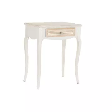 Konzol asztal fa, mdf 60x40x72,5 cm fehér, natúr