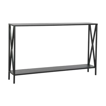 Konzol asztal fém 120x20x72 cm fekete