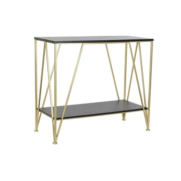 Konzol asztal fém, fa 81,5x36x71,5 cm arany, fekete