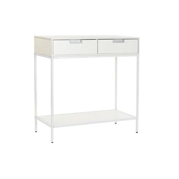 Konzol asztal fém, mdf 80x35x81 cm fehér