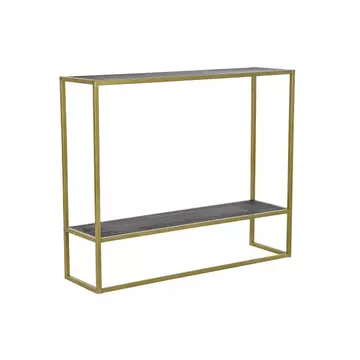 Konzol asztal fém, mdf 90x25x75 cm arany, fekete