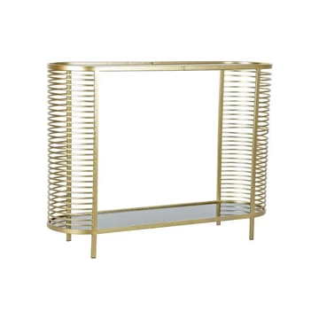 Konzol asztal fém, üveg 106,5x31x79,5 cm arany