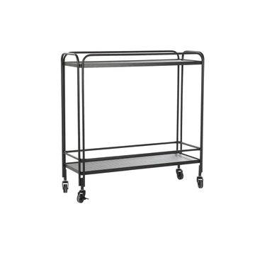 Konzol asztal fém, üveg 80x28x80,5 cm fekete