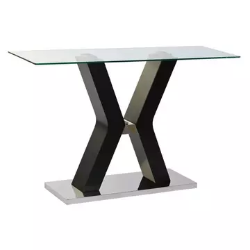 Konzol asztal hőállóüveg, mdf 120x40x76 cm fekete