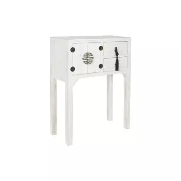 Konzol asztal keleti lucfenyő, mdf 63x26x83 cm fehér, natúr