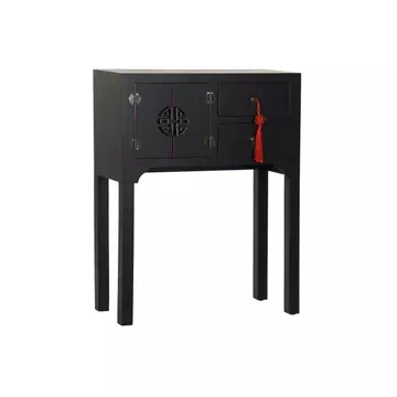 Konzol asztal keleti lucfenyő, mdf 63x26x83 cm fekete, piros