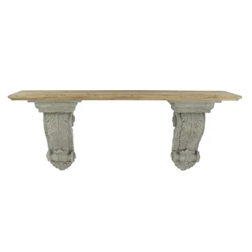 Konzol asztal lucfenyő 180x35x78 cm natúr, szürke