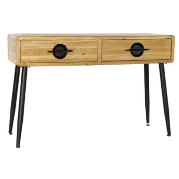 Konzol asztal lucfenyő, fém 114x39,5x75 cm barna, fekete