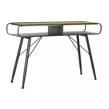 Konzol asztal lucfenyő, fém 120x38x78 cm fekete, világosbarna