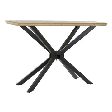 Konzol asztal lucfenyő, fém 120x40x80 cm natúr, fekete