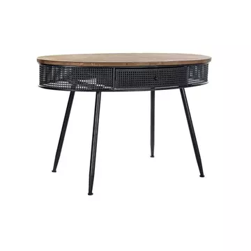 Konzol asztal lucfenyő, fém 120x65x77 cm fekete, barna