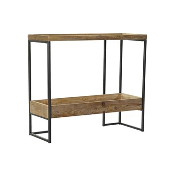 Konzol asztal lucfenyő, fém 90x35x80 cm világosbarna, fekete