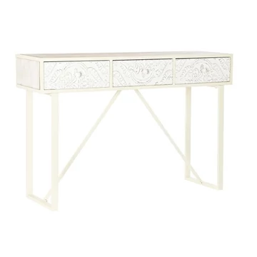 Konzol asztal lucfenyő, mdf 120x35x80 cm fehér