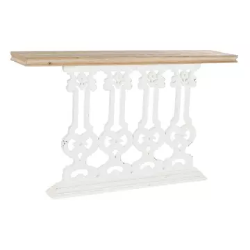 Konzol asztal lucfenyő, mdf 142x30x83 cm fehér, natúr
